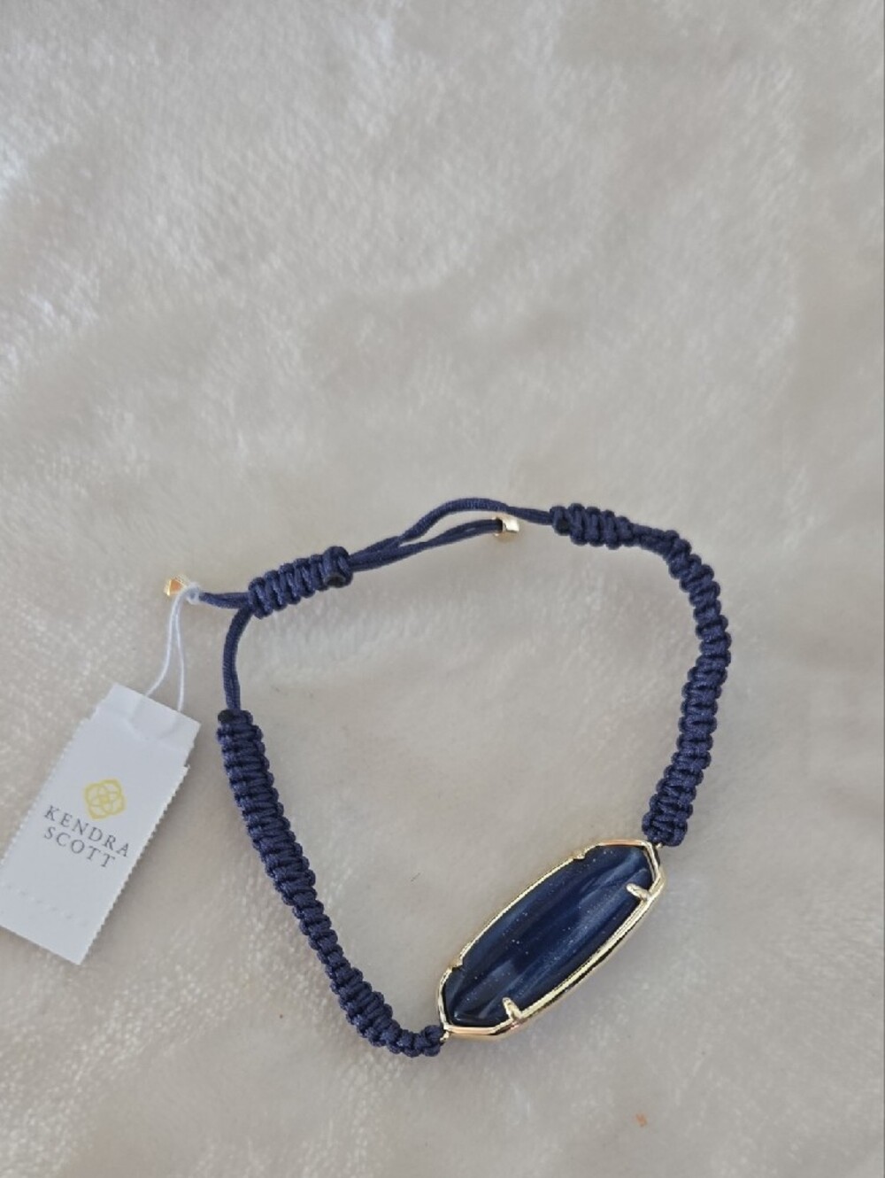 Nwt Kendra ScottGold-Plated Blue Stone Adjustable Bracelet - Picture 2 of 5